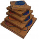 BOITE PIZZA AMERICA 26X26X3.5 KRAFT DECOR BLEU 100 PIECES