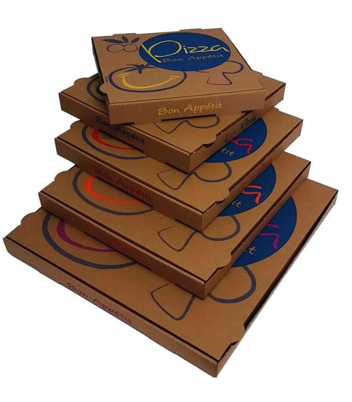 BOITE PIZZA AMERICA 26X26X3.5 KRAFT DECOR BLEU 100 PIECES dans EMBALLAGE EN CARTON ET PAPIER