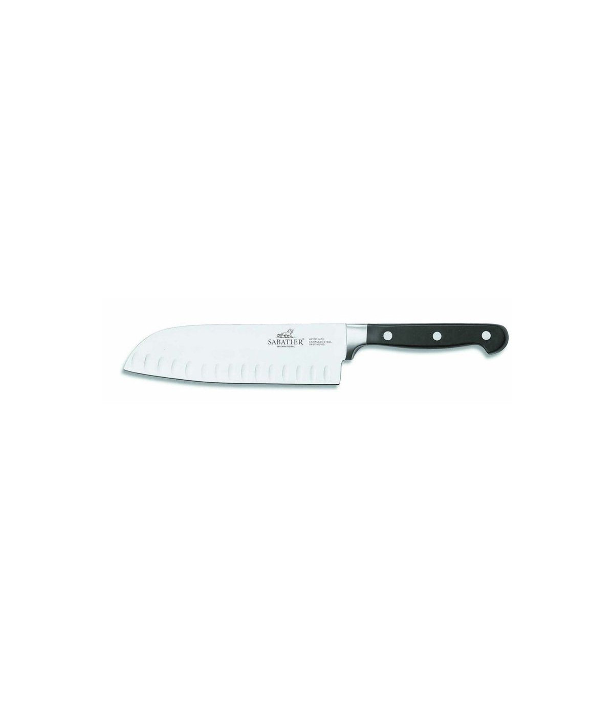 COUTEAU SANTOKU ALVEOLE 18CM PLUTON ROUSSELON dans ROUSSELON