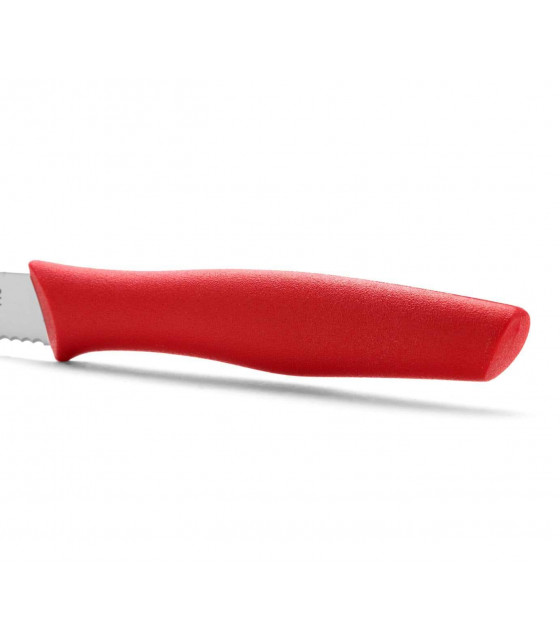 COUTEAU OFFICE LAME CRANTEE 10CM ROUGE SPECIAL TOMATE ARCOS dans ARCOS