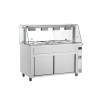 MEUBLE BAIN-MARIE 4 BACS GN1/1 CHAUD +72 A +90°C AVEC VITRINE INOMAK dans BUFFET BAIN MARIE