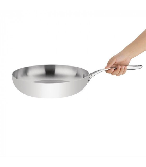 POELE INOX TRIPLE EPAISSEUR Ø28CM VOGUE dans POELES