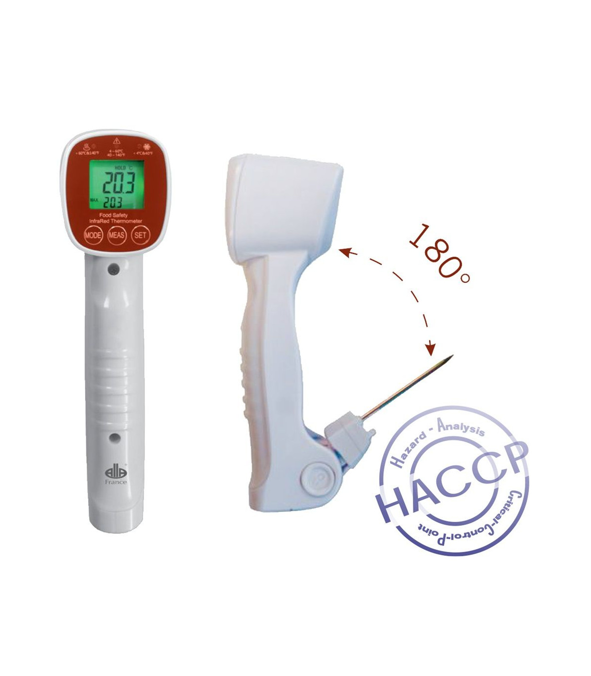 THERMOMETRE INFRAROUGE + SONDE DE -40°C A 200°C ALLA dans THERMOMETRES