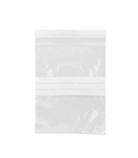 SACS DE PRELEVEMENT FERMETURE PRESSION ZIP LOCK 160X220MM 2000 PIECES dans EMBALLAGE EN PLASTIQUE