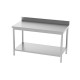 TABLE INOX 800X600MM + DOSSERET EN KIT SOUS-TABLETTE