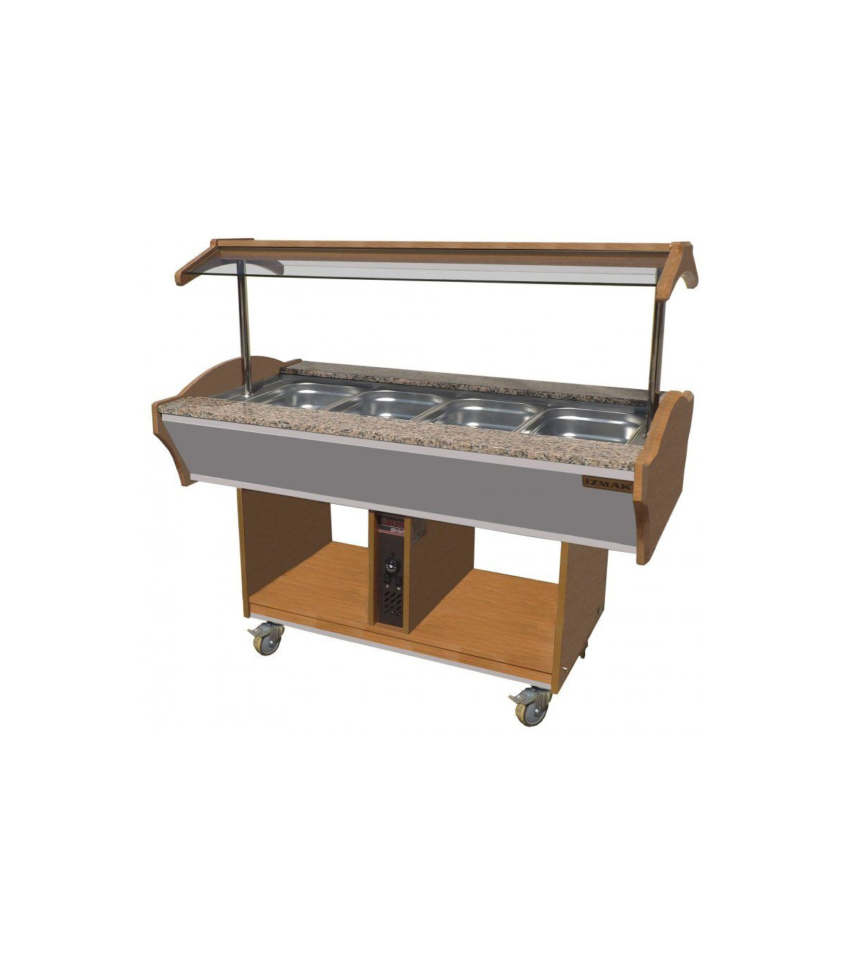 MEUBLE BUFFET CHAUD COLORIS BAMBOU dans BUFFET BAIN MARIE