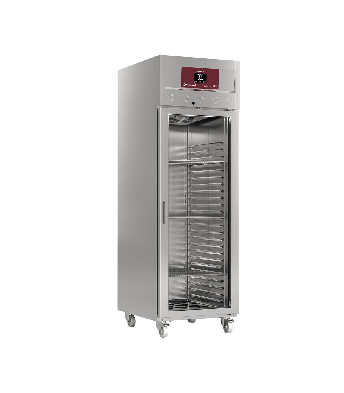 ARMOIRE NEGATIVE 700LT 1 PORTE VITREE GN2/1 DIAMOND dans CONSERVATEUR INOX