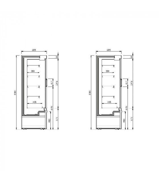 VITRINE MURALE REFRIGEREE AVEC PORTES BATTANTES 1250MM dans VITRINES MURALE