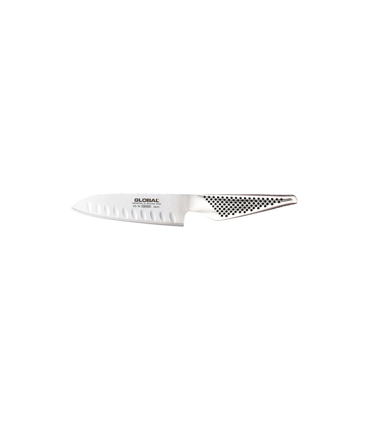 COUTEAU SANTOKU ALVEOLE 13 CM GLOBAL GS90 dans COUTELLERIE