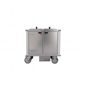 CHARIOT THERMO-REFRIGERE 2 VASQUES 1 CHAUDE ET 1 FROIDE 2X8 NIVEAUX RATIONA PRODUCTION dans BOX ISOTHERMES