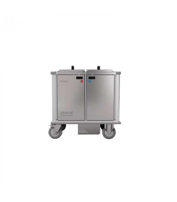 CHARIOT THERMO-REFRIGERE 2 VASQUES 1 CHAUDE ET 1 FROIDE 2X8 NIVEAUX RATIONA PRODUCTION dans BOX ISOTHERMES