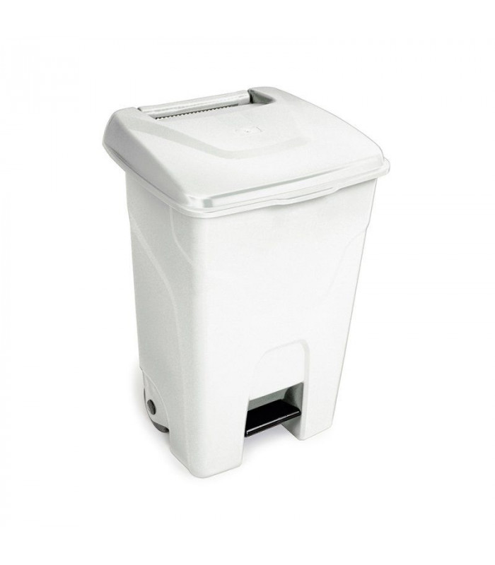 CONTENEUR HACCP 80LT AVEC COUVERCLE BLANC ET PEDALE dans POUBELLES