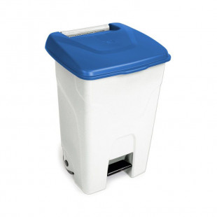 CONTENEUR HACCP 80LT AVEC COUVERCLE BLEU ET PEDALE dans POUBELLES