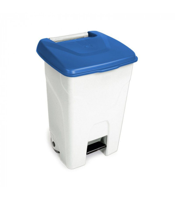 CONTENEUR HACCP 80LT AVEC COUVERCLE BLEU ET PEDALE dans POUBELLES