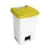 CONTENEUR HACCP 80LT AVEC COUVERCLE JAUNE ET PEDALE dans POUBELLES