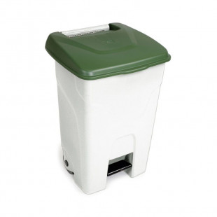 CONTENEUR HACCP 80LT AVEC COUVERCLE VERT ET PEDALE dans POUBELLES