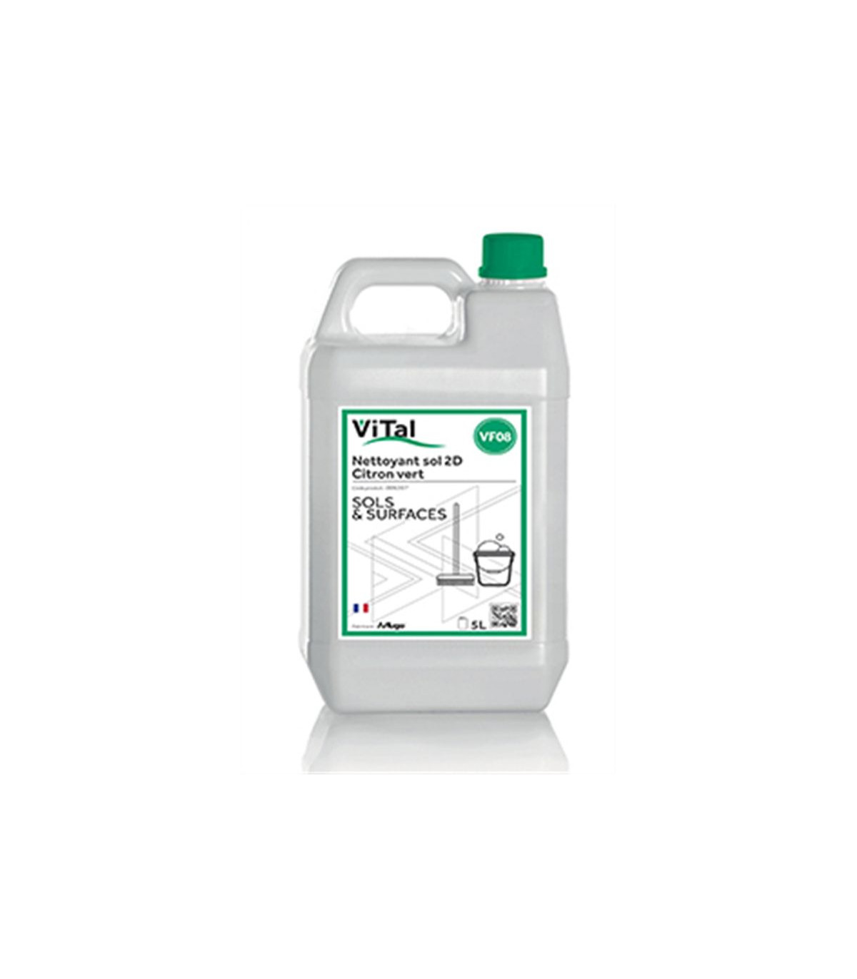 NETTOYANT 2D NEUTRE SOLS ET SURFACES CITRON VERT 5LT VITAL VF08 dans DETERGENT