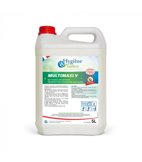 NETTOYANT DESINFECTANT DETARTRANT MULTI MAXI SANITAIRE 5LT 2 BIDONS dans SANITAIRE