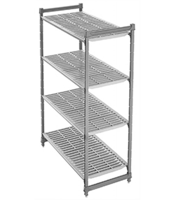 RAYONNAGE BASIC SERIES PLUS DE 4 NIVEAUX AVEC CLAYETTES AJOUREES 460MM CAMBRO dans ETAGERE CHAMBRE FROIDE