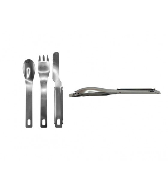 COUVERTS SNACKING INOX 3 EN 1 - COUTEAU - FOURCHETTE - CUILLERE dans BISTRO