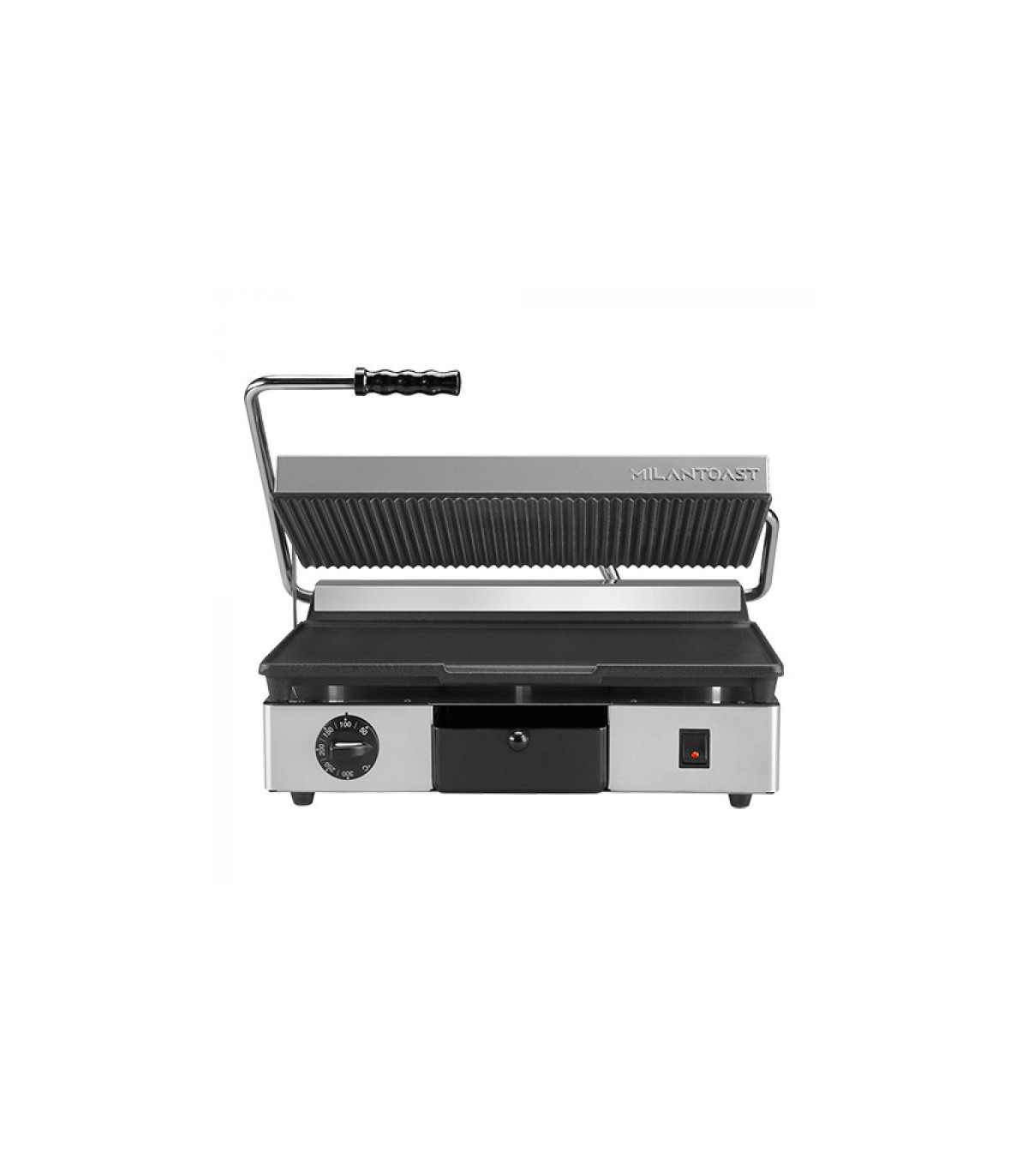 GRILL PANINI LISSE + RAINURE DOUBLE MILAN TOAST dans GRILL DE CONTACT