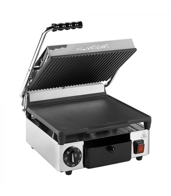 GRILL PANINI LISSE + RAINURE MILAN TOAST dans GRILL DE CONTACT