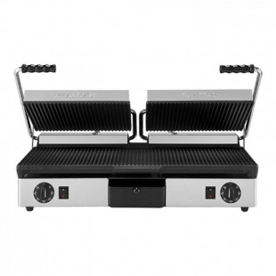 GRILL PANINI 2 PLAQUES INDIVIDUELLES RAINUREES MILAN TOAST dans GRILL DE CONTACT