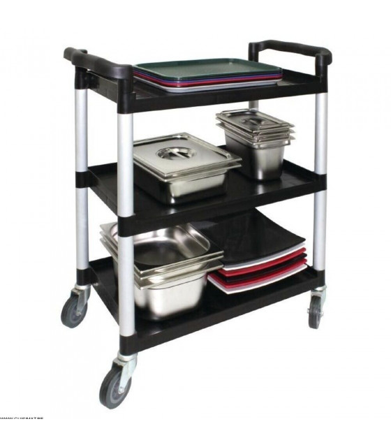 CHARIOT DE SERVICE EN POLYPROPYLENE NOIR COMPACT dans CHARIOT DE DEBARRASSAGE