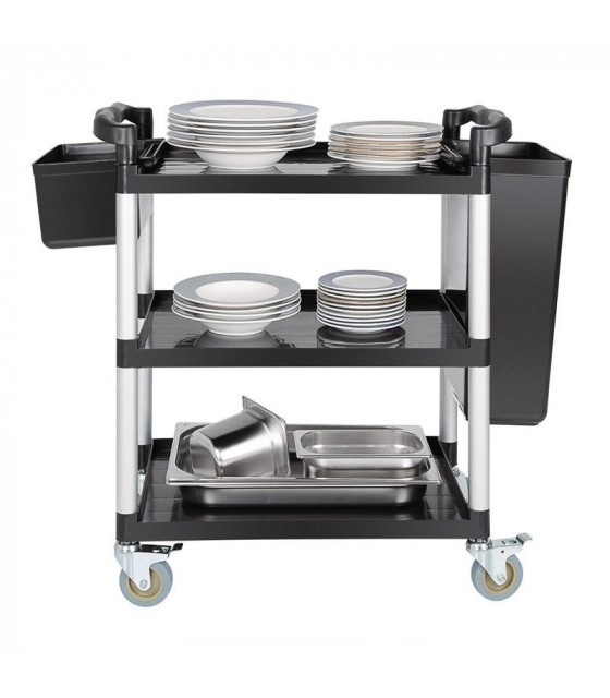 CHARIOT DE SERVICE EN POLYPROPYLENE NOIR COMPACT dans CHARIOT DE DEBARRASSAGE