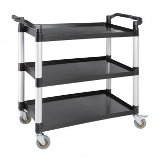 CHARIOT DE SERVICE EN POLYPROPYLENE NOIR COMPACT dans CHARIOT DE DEBARRASSAGE