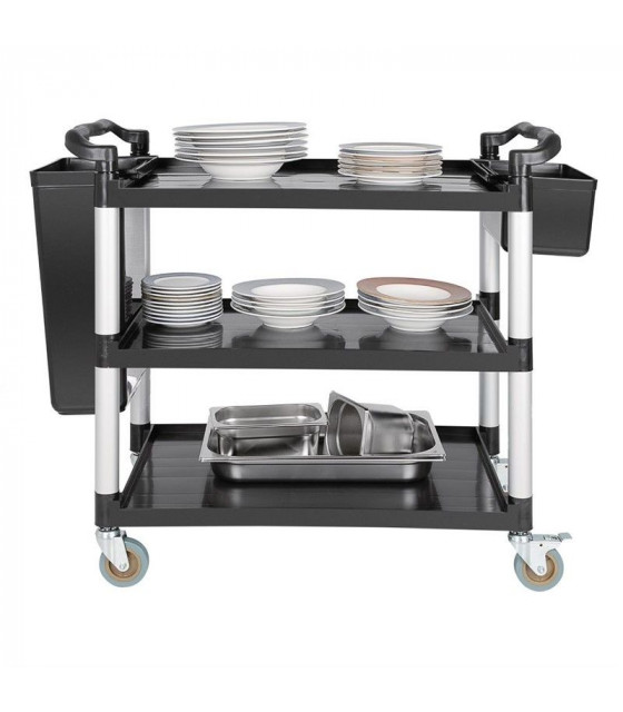 CHARIOT DE SERVICE NOIR MAX 130KG dans CHARIOT DE DEBARRASSAGE