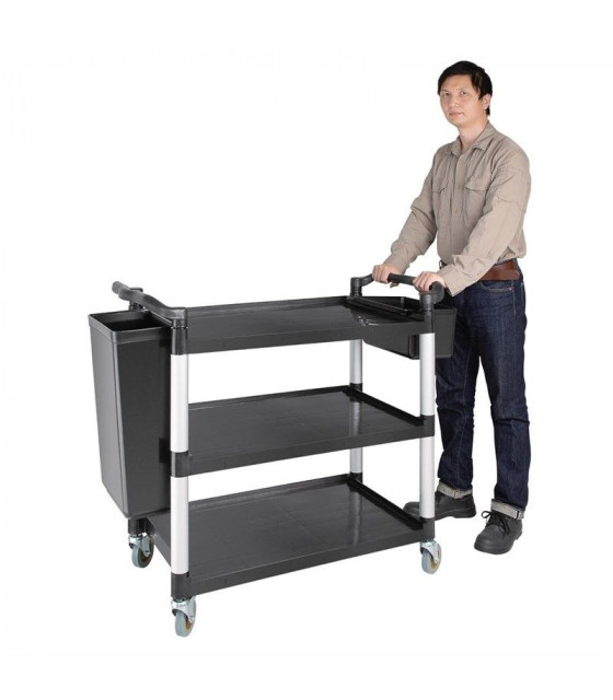 CHARIOT DE SERVICE NOIR MAX 130KG dans CHARIOT DE DEBARRASSAGE