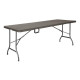 TABLE PLIANTE RECTANGULAIRE EN ROTIN MARRON 182CM