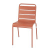 CHAISES A LATTES EN ACIER TERRACOTTA LOT DE 4 dans CHAISES