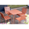 CHAISES A LATTES EN ACIER TERRACOTTA LOT DE 4 dans CHAISES