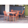 CHAISES A LATTES EN ACIER TERRACOTTA LOT DE 4 dans CHAISES