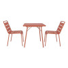 CHAISES A LATTES EN ACIER TERRACOTTA LOT DE 4 dans CHAISES