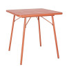 TABLE CARREE A LATTES EN ACIER TERRACOTTA dans TABLE ACIER