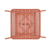 TABLE CARREE A LATTES EN ACIER TERRACOTTA dans TABLE ACIER