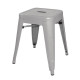 TABOURET BAS EN ACIER GALVANISE BISTRO LOT DE 4