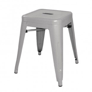 TABOURET BAS BISTRO EN ACIER BLANC LOT DE 4 dans TABOURET