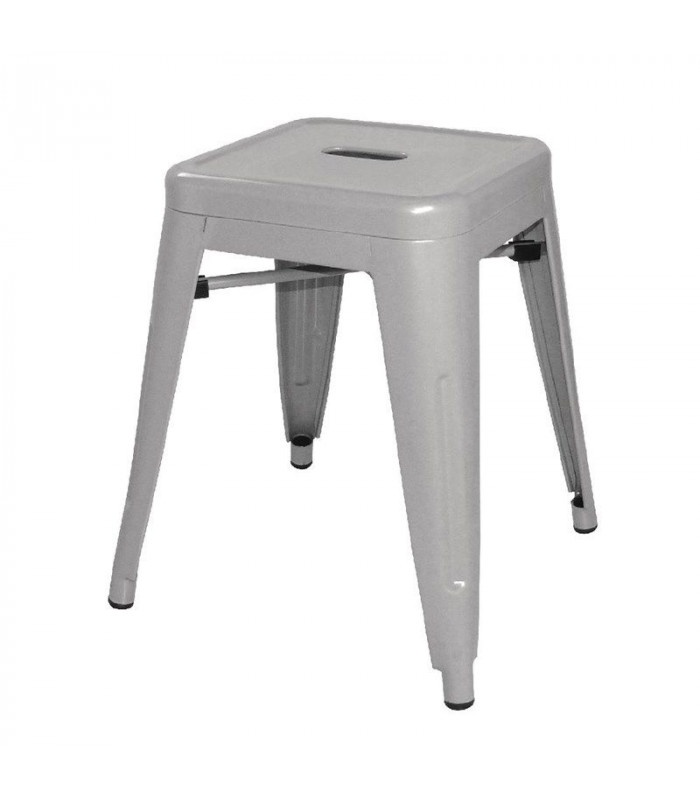 TABOURET BAS EN ACIER GALVANISE BISTRO LOT DE 4 dans TABOURET