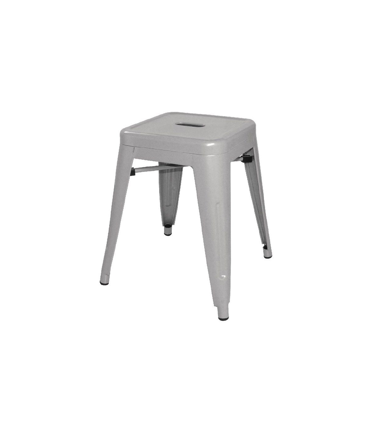 TABOURET BAS EN ACIER GALVANISE BISTRO LOT DE 4 dans TABOURET