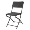 CHAISE PLIANTE EN ROTIN PE NOIRE LOT DE 2 dans CHAISES
