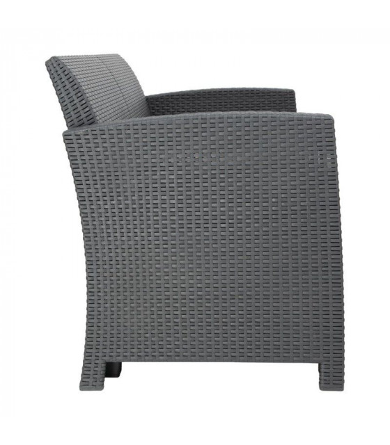 ENSEMBLE FAUTEUILS ET TABLE EN ROTIN PP GRIS dans TRANSAT ET CHAISE LONGUE