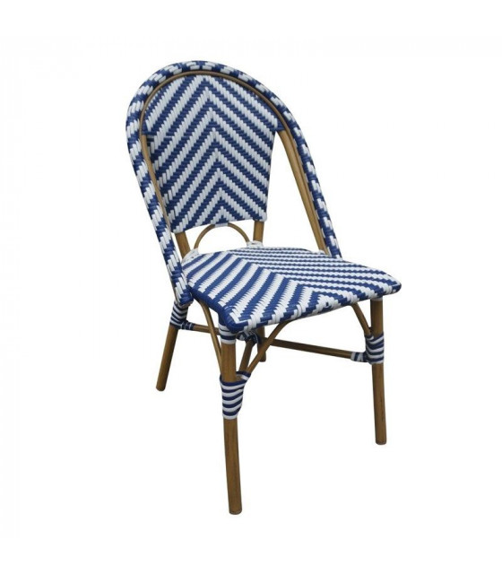 CHAISE STYLE PARISIEN EN ROTIN PE BLEUE LOT DE 2 dans CHAISES