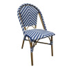 CHAISE STYLE PARISIEN EN ROTIN PE BLEUE LOT DE 2 dans CHAISES