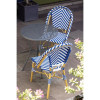 CHAISE STYLE PARISIEN EN ROTIN PE BLEUE LOT DE 2 dans CHAISES