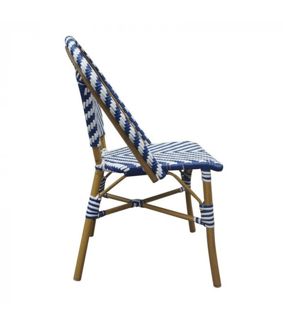 CHAISE STYLE PARISIEN EN ROTIN PE BLEUE LOT DE 2 dans CHAISES