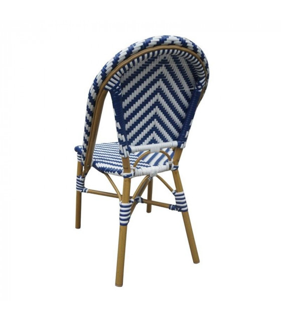 CHAISE STYLE PARISIEN EN ROTIN PE BLEUE LOT DE 2 dans CHAISES